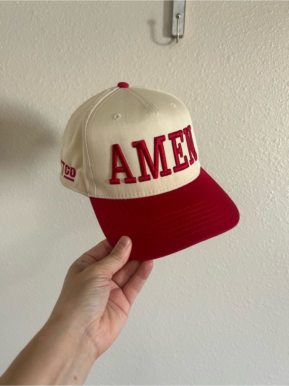 Otto AMEN Vintage Red Cream Trucker Hat